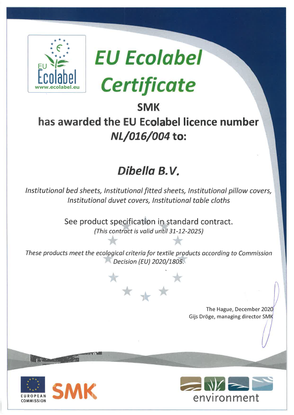 Abbildung des Zertifikats zum EU Ecolabel