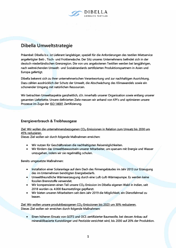 Abbildung Dibella Umweltstrategie