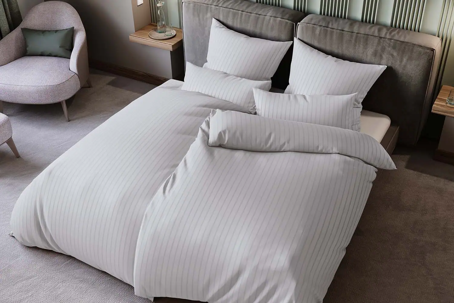 imagebild-6/24mm-streifensatin-hotelbettwaesche-weiß-klassisch-bettwaesche-zierkissen