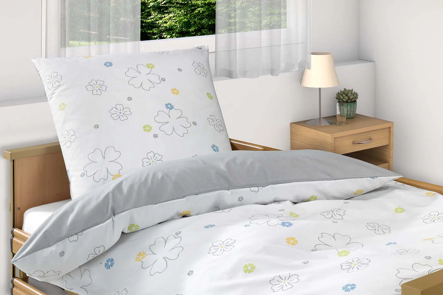 Millieubild-bettwaesche-gesundheitswesen-treviso-floral-grau-doubleface-pflegeheim